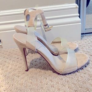 Clear/nude heels